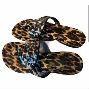 TORY BURCH MILLER LEOPARD PRINT SANDALS!!